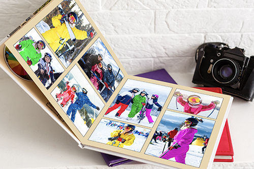 photo book with christmas photos.